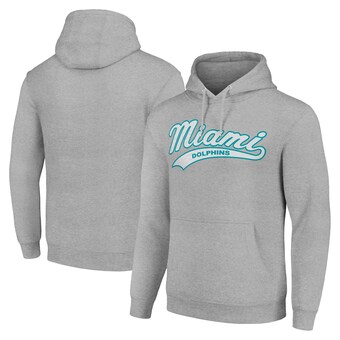 Unisex Miami Dolphins Starter Heather Gray Tailsweep Pullover Hoodie