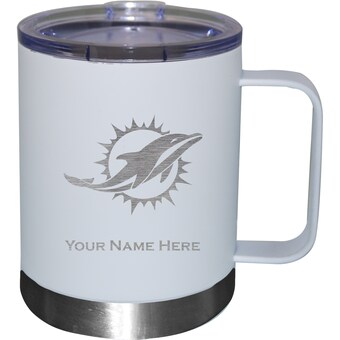 Miami Dolphins White 12oz. Personalized Stainless Steel Lowball with Handle