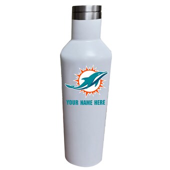 Miami Dolphins White 17oz. Personalized Infinity Stainless Steel Water Bottle