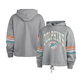 Women's Miami Dolphins '47 Heather Gray Upland Bennett Pullover Hoodie