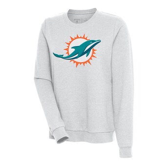 Women's Miami Dolphins Antigua Heather Gray Action Sweatshirt