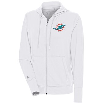 Women's Miami Dolphins  Antigua White Moving Full-Zip Jacket