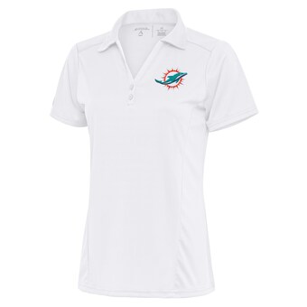 Women's Miami Dolphins Antigua White Team Logo Tribute Polo