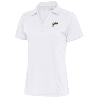Women's Miami Dolphins Antigua White Throwback Logo Tribute Polo