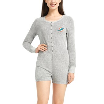 Women's Miami Dolphins Concepts Sport Heathered Gray Venture Sweater Romper