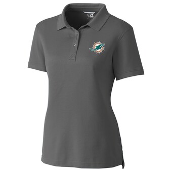 Women's Miami Dolphins Cutter & Buck Gray Advantage Polo