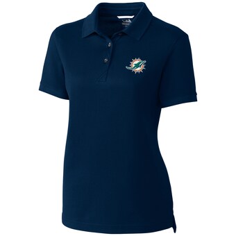 Women's Miami Dolphins Cutter & Buck Navy Advantage Polo