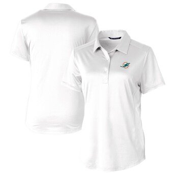 Women's Miami Dolphins Cutter & Buck White Prospect Textured Stretch Polo