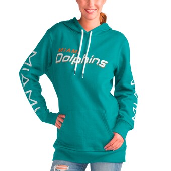 Women's Miami Dolphins G-III 4Her by Carl Banks Aqua Extra Inning Pullover Hoodie