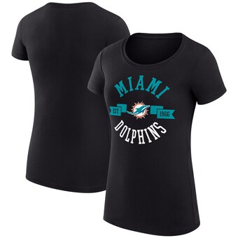 Women's Miami Dolphins G-III 4Her by Carl Banks Black City Team Graphic Lightweight Fitted Crewneck T-Shirt