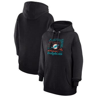 Women's Miami Dolphins G-III 4Her by Carl Banks Black Collage Graphic Fleece Pullover Hoodie