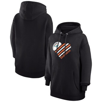 Women's Miami Dolphins  G-III 4Her by Carl Banks Black Heart Graphic Fleece Pullover Hoodie