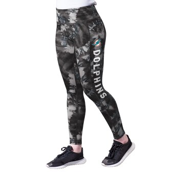 Women's Miami Dolphins MSX by Michael Strahan Black Aubrey Tie-Dye Leggings