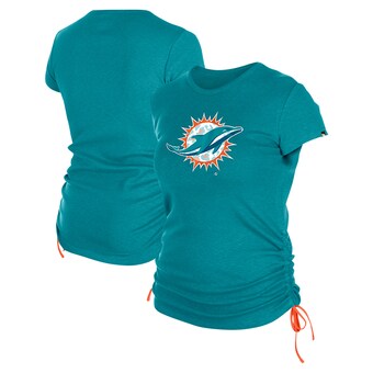 Women's Miami Dolphins New Era Aqua Ruched Side T-Shirt