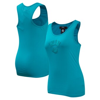 Women's Miami Dolphins Pro Standard Aqua Triple Tonal Racerback Tank Top