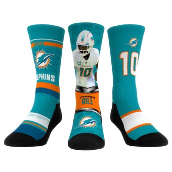 Youth Miami Dolphins Tyreek Hill Rock Em Socks Three-Pack Crew Socks Set