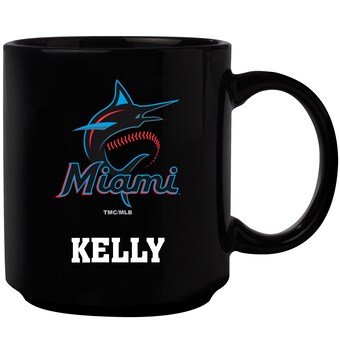 Miami Marlins Black 11oz. Personalized Mug