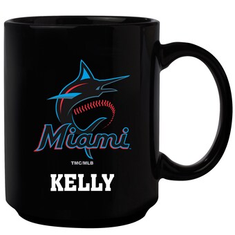 Miami Marlins Black 15oz. Personalized Mug