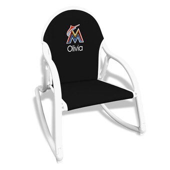 Black Miami Marlins Children's Personalized Rocking Chair