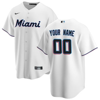 Nike Miami Marlins White Home Replica Custom Jersey