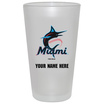 Miami Marlins 16oz. Frosted Personalized Pint Glass