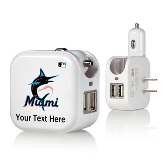 Miami Marlins Personalized 2-In-1 USB Charger