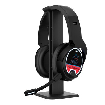 Miami Marlins Personalized Bluetooth Gaming Headphones & Stand