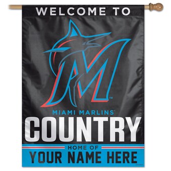 Miami Marlins WinCraft Personalized 27'' x 37'' Single-Sided Vertical Banner