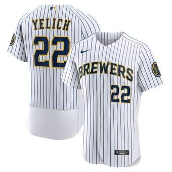 Men's Milwaukee Brewers Christian Yelich Nike White Team Alternate Authentic Player Jersey