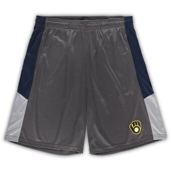 Men's Milwaukee Brewers Profile Navy/Gray Team Shorts