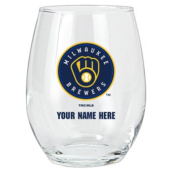 Milwaukee Brewers 15oz. Personalized Stemless Glass Tumbler