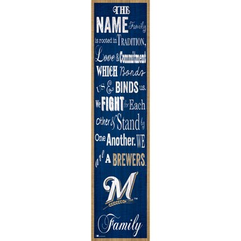 Milwaukee Brewers 6'' x 24'' Personalized Family Banner Sign