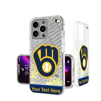 Milwaukee Brewers iPhone Personalized Glitter Case