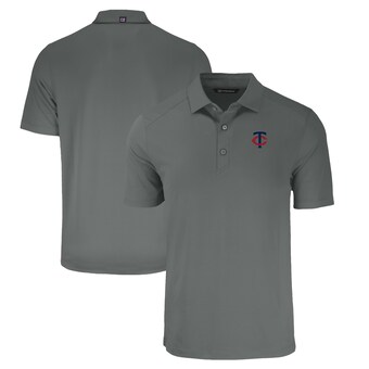 Men's Minnesota Twins  Cutter & Buck Gray Big & Tall Forge Eco Stretch Recycled Polo