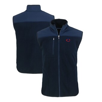 Men's Minnesota Twins  Cutter & Buck Navy Big & Tall Cascade Eco Sherpa Fleece Full-Zip Vest