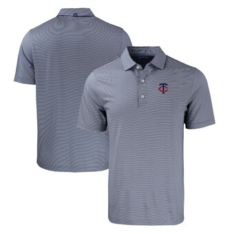 Men's Minnesota Twins  Cutter & Buck Navy/White Big & Tall Forge Eco Double Stripe Stretch Recycled Polo