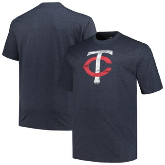 Men's Minnesota Twins Profile Heather Navy Big & Tall Weathered Logo T-Shirt