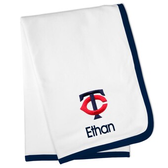 Minnesota Twins White Personalized Baby Blanket