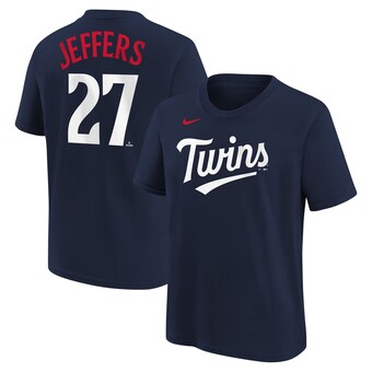 Youth Minnesota Twins Ryan Jeffers Nike Navy Name & Number T-Shirt