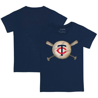 Youth Minnesota Twins Tiny Turnip Navy Baseball Cross Bats T-Shirt