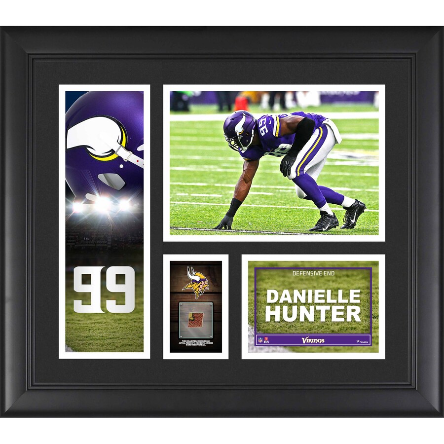 Minnesota Vikings Danielle Hunter Fanatics Authentic Framed 15" x 17" Player Collage with a Piece of Game-Used Ball