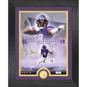 Minnesota Vikings Justin Jefferson Highland Mint 13'' x 16'' Legends Bronze Coin Photo Mint