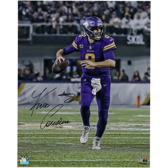 Kirk Cousins Minnesota Vikings Fanatics Authentic Autographed 16" x 20" Scramble in Purple Photograph