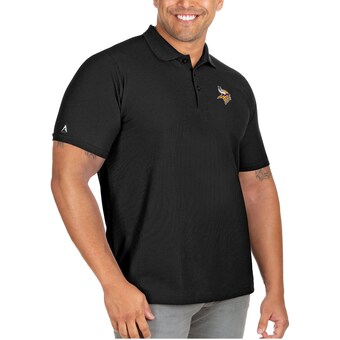 Men's Minnesota Vikings Antigua Black Big & Tall Legacy Pique Polo