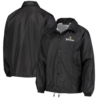 Men's Minnesota Vikings Black Coaches Classic Raglan Full-Snap Windbreaker Jacket