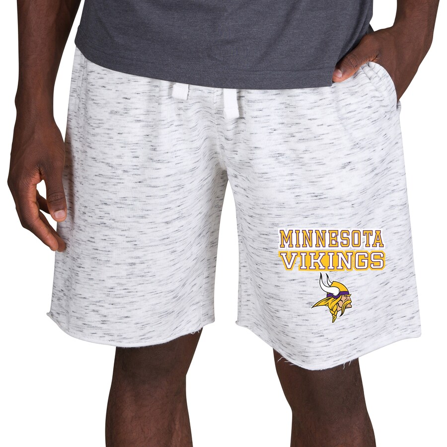 Men's Minnesota Vikings Concepts Sport White/Charcoal Alley Fleece Shorts