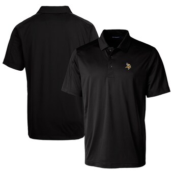 Men's Minnesota Vikings Cutter & Buck Black Prospect Textured Stretch Polo