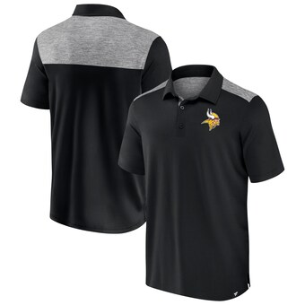 Men's Minnesota Vikings Fanatics Black Long Shot Polo