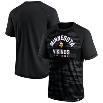 Men's Minnesota Vikings Fanatics Blackout Hail Mary Raglan T-Shirt