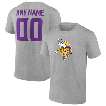 Men's Minnesota Vikings Heathered Gray Team Authentic Custom T-Shirt